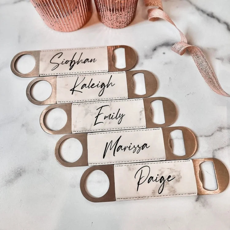 Personalized Gift Leather Laser Engraved Bottle Opener Handcrafted Beer Leatherette Bottle Opener With PU Leather Sleeve