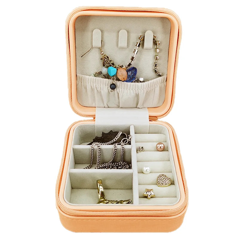 Best Selling Custom Travel Leather Jewellery Jewelry case Storage Box Boxes Small Luxury Travel Organiser Leather Jewelry Box