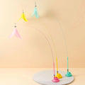 Indoor Cat Toys Interactive Funny Cat Natural Bird Feather Toys Suction Cup Rocking Cat Feather Toy
