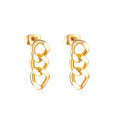 Stainless Steel Nickel Free 18K Gold Plated Link Earrings Hypoallergenic Minimalist Chunky Chain Jewelry Drop Earrings for Women