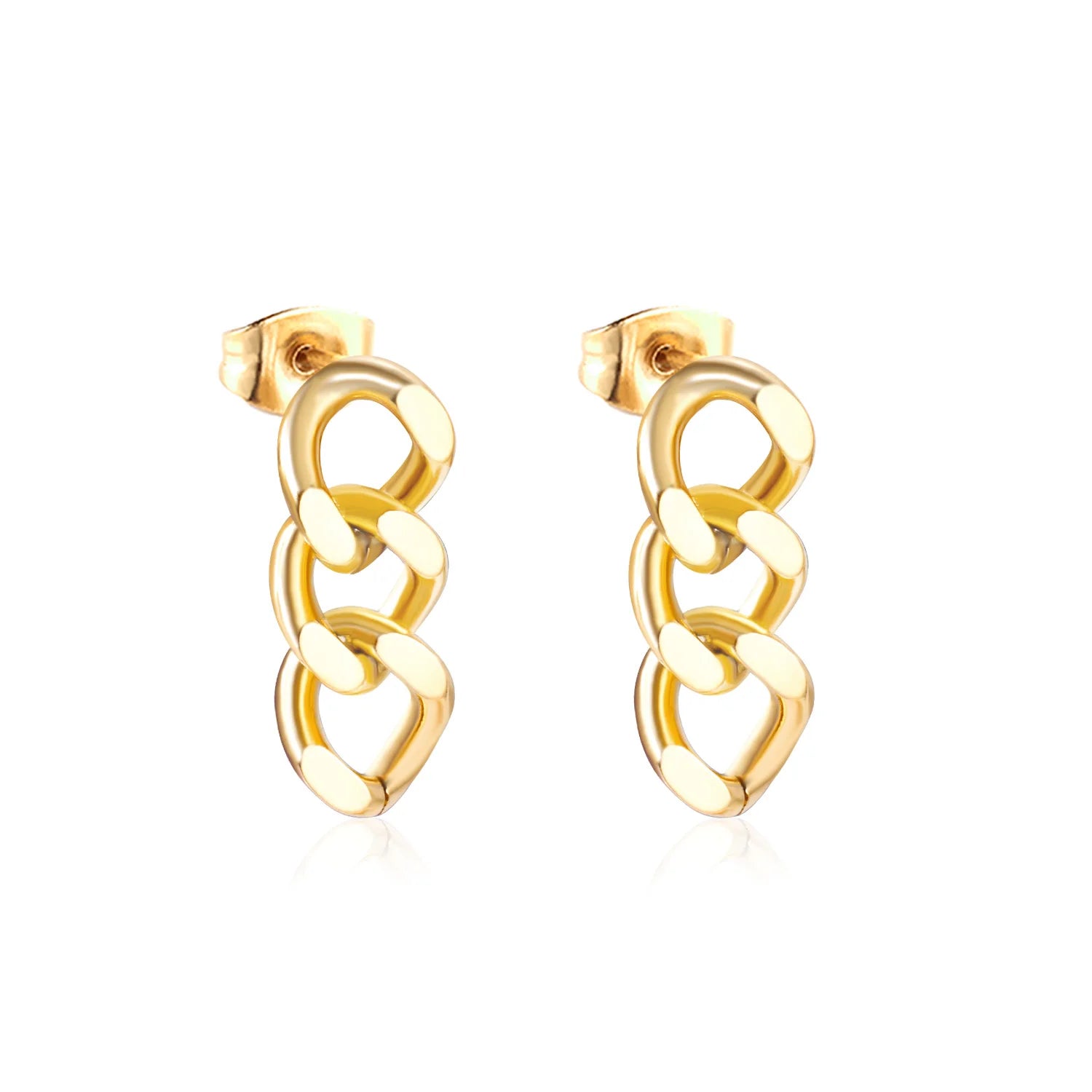 Stainless Steel Nickel Free 18K Gold Plated Link Earrings Hypoallergenic Minimalist Chunky Chain Jewelry Drop Earrings for Women