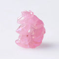 HZ Cute Fox Natural Crystal Craft Plating Pink Fox Sitting on the Moon Animal Carving Craft for Decoration