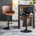 European Style High Bar Stool Modern Home Dining or School Chair with Adjustable Leather Lift Black Bar Chair