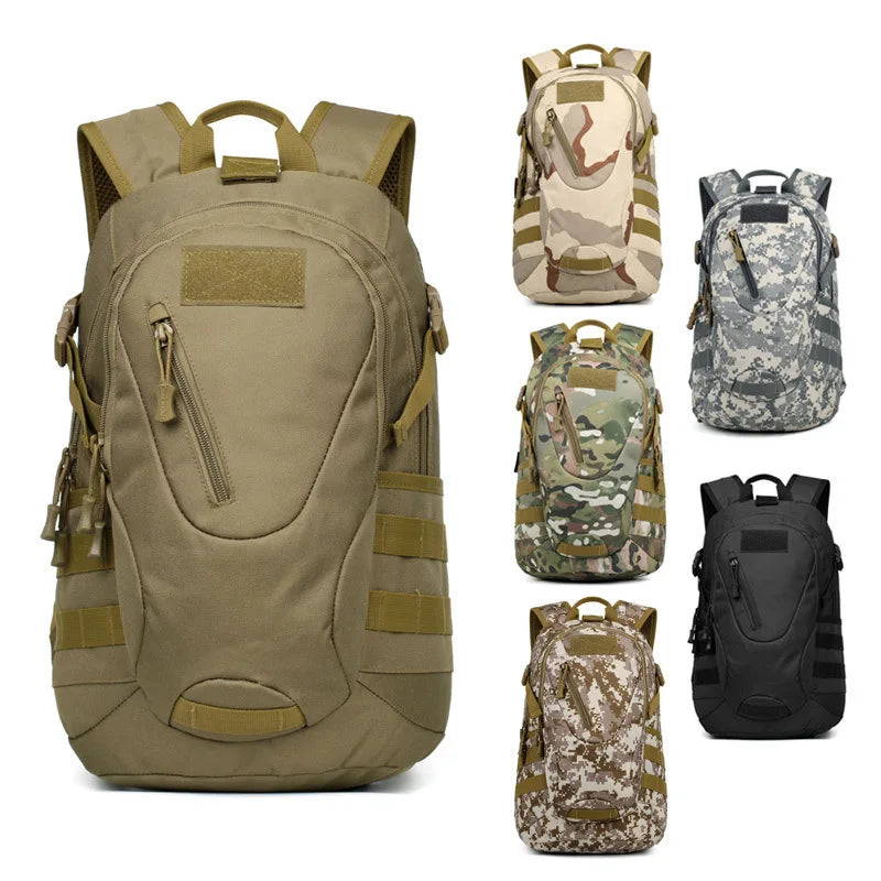 20L Tactical Light Weight Anti-Theft Waterproof Fashion School Backpack with Zipper Closure