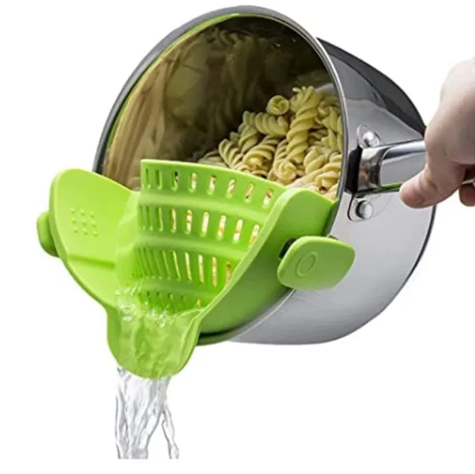 Adjustable Silicone Clip Pot Strainer Pasta
