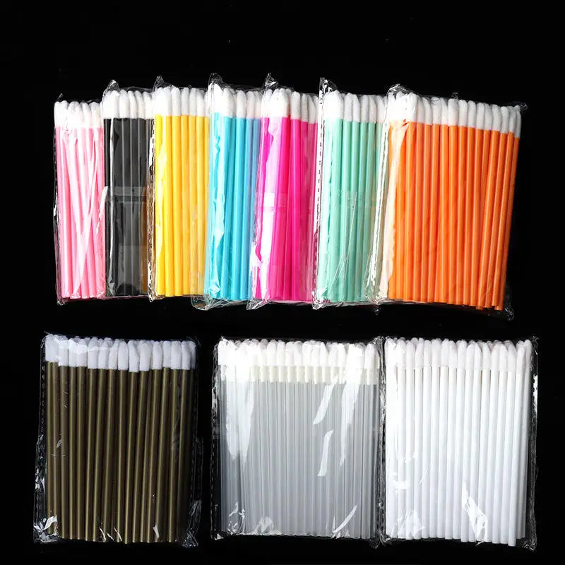 Wholesale Custom 50pc/bag Disposable Lip Brush Lipstick Lip Gloss Wands Applicator Make up Brush