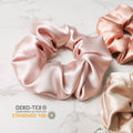 Custom Size Silk Hair Scrunchies 100% Mulberry Silk Hair Ties No Damage Elastic Silk Ponytail Holders