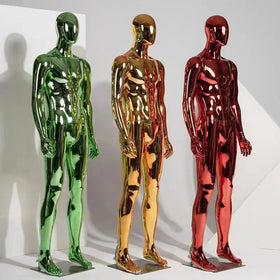Window Display Gold Chrome Male Mannequin Shinny Plastic Mannequin
