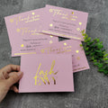 Customized Gold Foil Logo Colorful Paper Business Thank You Cards Custom Gift Pink Thank You Cards for Small Business