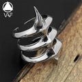 VAF WOW!!Spine Double Tip Ring Fully Polished Stainless Steel Defense Counterattack Ring Unisex Anillo De Doble Punta Lomo