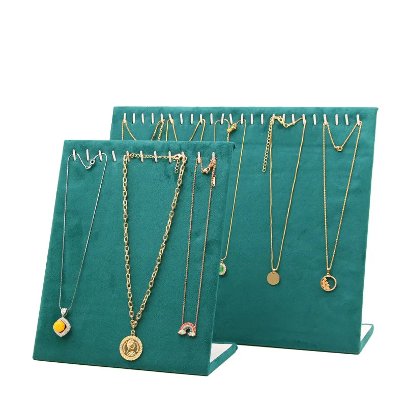 Green OEM Microfiber Beauty Luxury Pendant Necklace Display Jewelry Green Velvet Display Stand