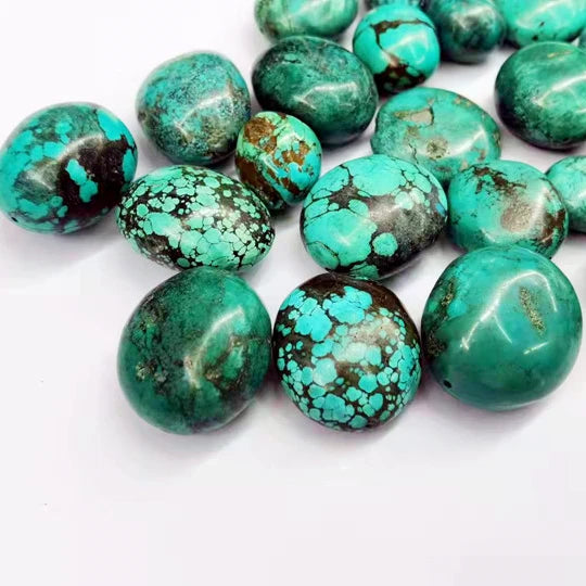 Natural Smooth Charm Gemstone Free Shape Turquoise Tumble Loose Stone for Jewelry Making