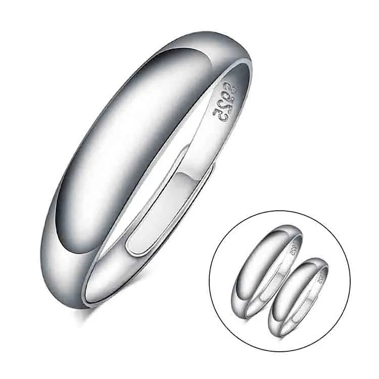 Wholesale Romantic Rhodium Plated Sterling Silver Stackable Chunky Rings for Women-Wedding & Party Occasions