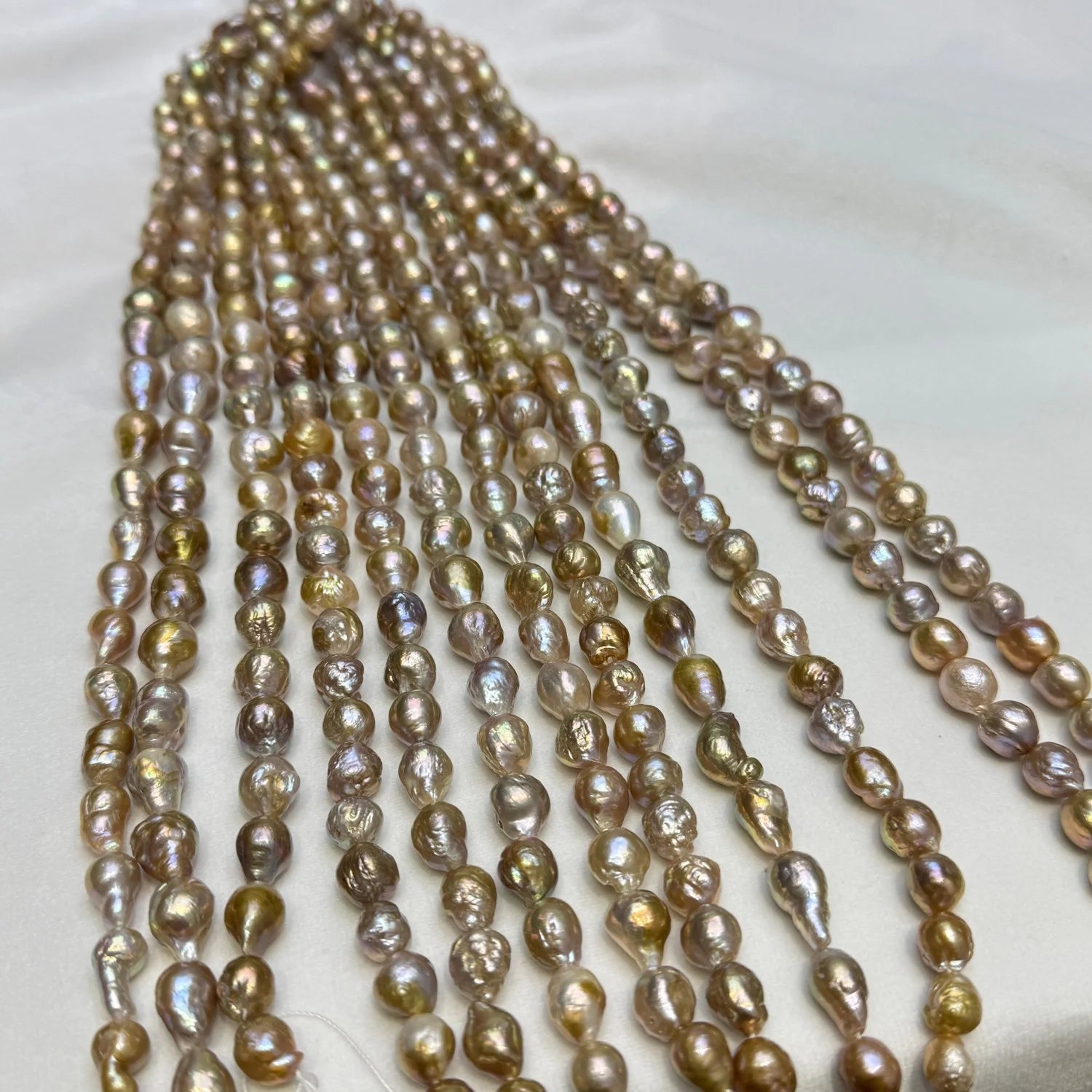 Wholesale Natural  Pearl Necklace Strand 9-12mm Strange Color Baroque Shape Edison Freshwater Pearl String Jewelry
