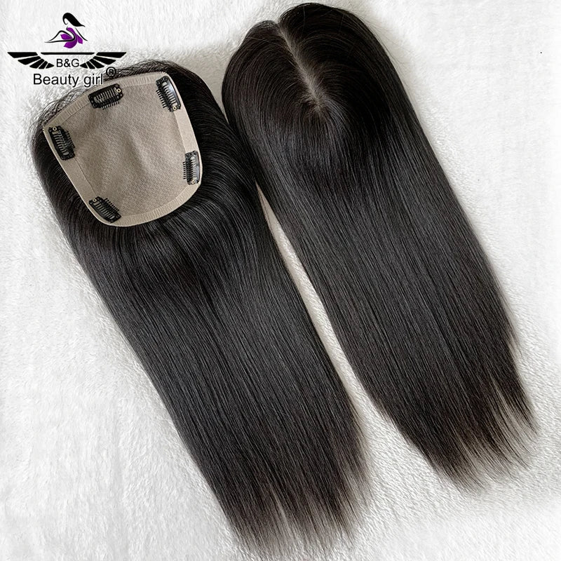 Beauty Girl New Arrival Woman Hair Virgin Brazilian Remy Women Dark Brown Toupee Human Hair Silk Base Topper in Stock