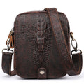 Logo Engraved Genuine Leather Men's Vintage Style Business Travel Shoulder Messenger Bag All Seasons