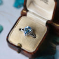 Luxury Chill Pure 925 Sterling Silver Shiny Blue Zircon Diamond Sapphire Engagement Wedding Finger Rings for Women Jewelry