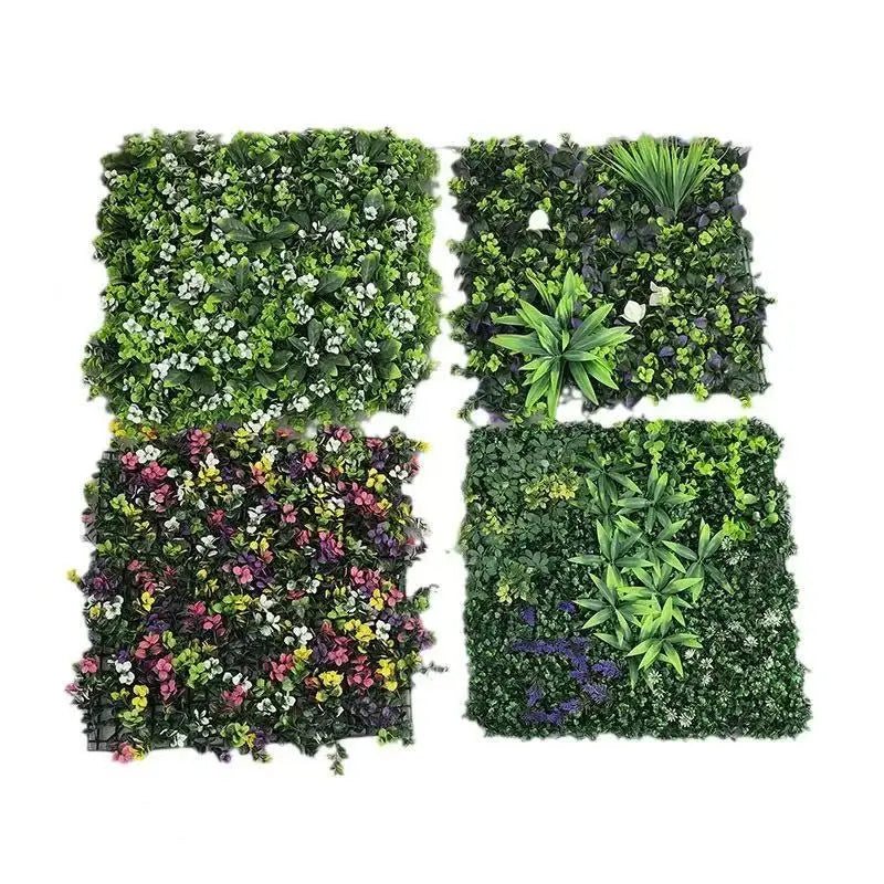 1m*1m UV Protected Indoor-Outdoor Artificial Boxwood Top Fence Decorative Flowers Plants Home Background Wall Grass Privacy