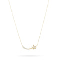 LOZRUNVE 925 Sterling Silver 14k Gold 18k Gold Shooting Star Small Pave Curve Necklace