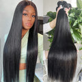 Super Double Drawn Hair Extensions 12A Grade Soft Raw Hair Bundles Cuticle Aligned Healthy Ending Straight Raw Human Hair