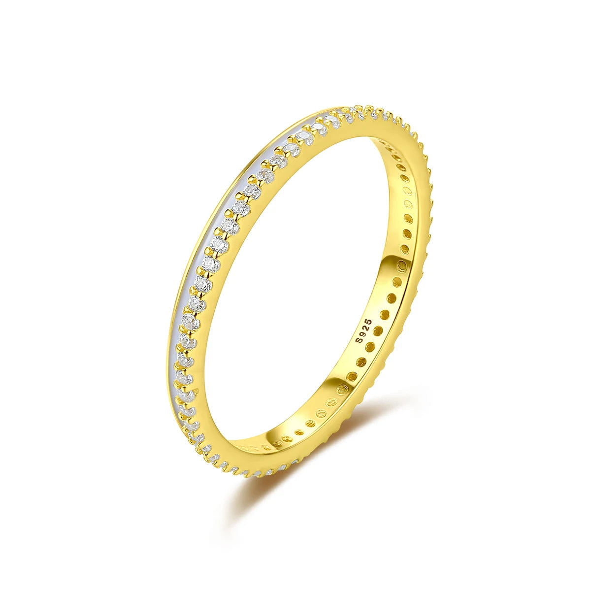 CZCITY Wholesale 925 Sterling Silver Jewelry 14k Gold Plated Gear Wheel Stackable Ring for Simple Dainty Wear Minimalist Ring