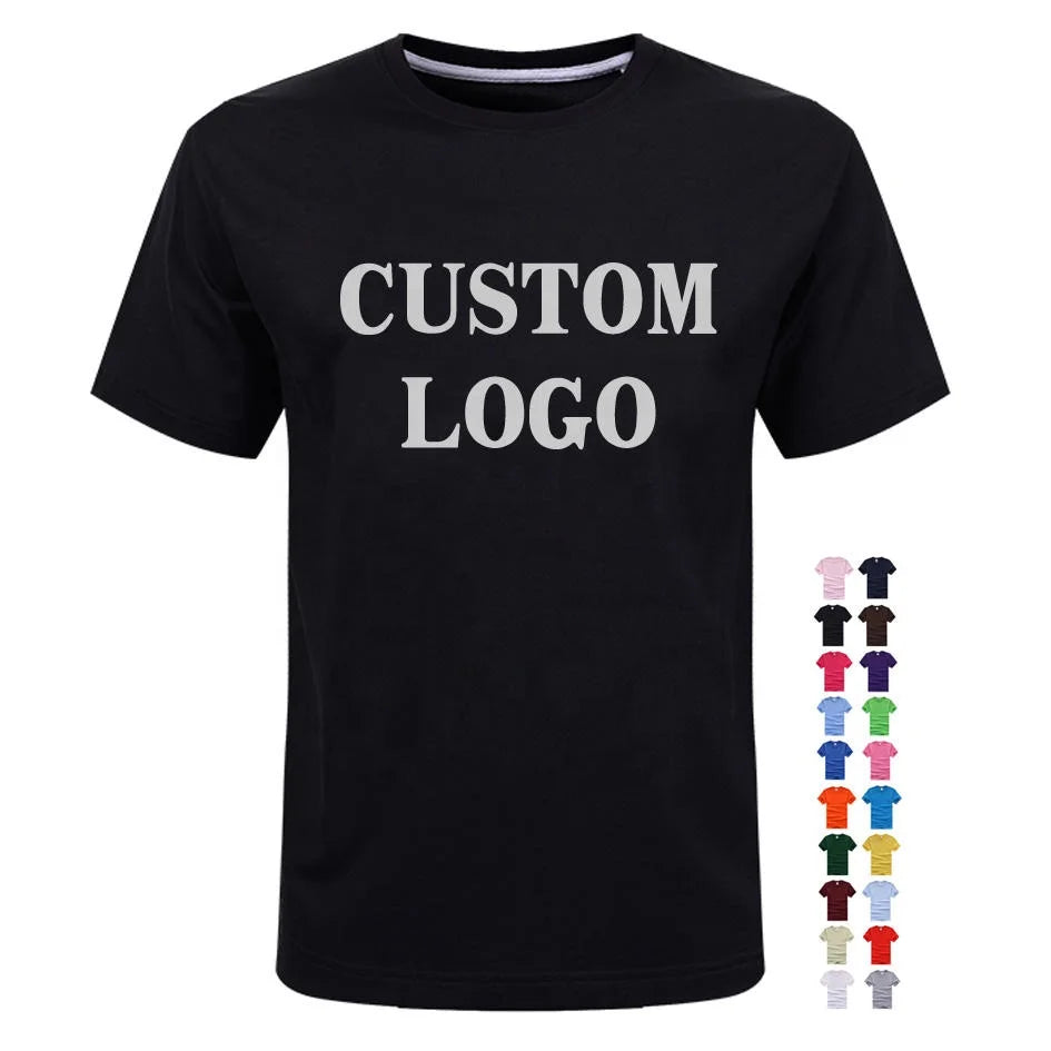 Tee Wholesale Free Sample Customized Printing Tshirt Private Label Soft Round Neck T Shirt Custom Logo Cotton Mens T-shirts  T