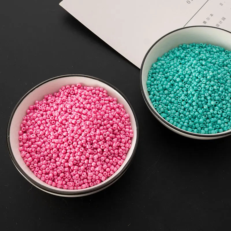 Wholesale Solid Color 450G Bag Red Plastic Glass Millet Bead DIY Making Jewelry Stone Focal Acrylic Handmade Bead for Bracelet
