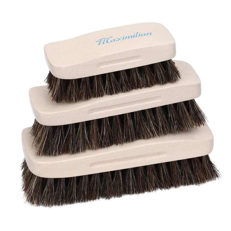Factory Wholesale Custom Logo Wood Sneaker Shoe Cleaning Brush Horse Hair Wooden Brush for Leather Shoe