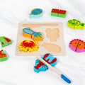 Fruit and Vegetable Cutting Toy for Kids Wodeen Kabi Wooden Construction Educational Toy for Babies