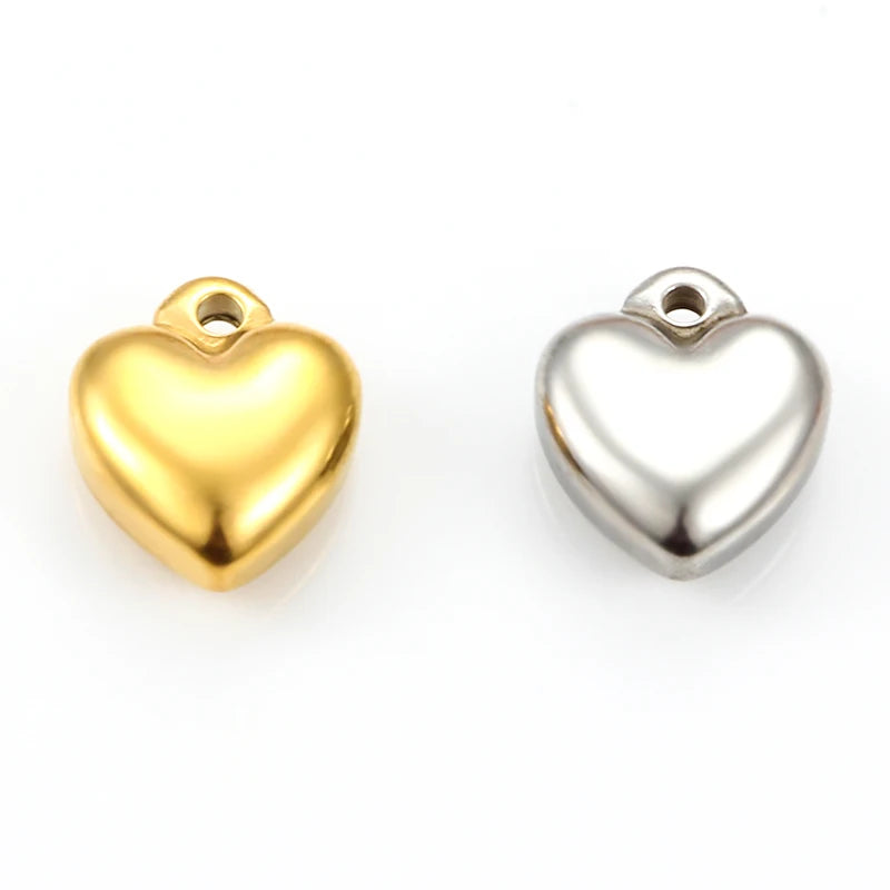 High Polish Heart Shape Stainless Steel Pendant for Lovers for Valentine's Day Necklace and Bracelet Jewelry Making