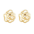 Fine Jewelry 925 Sterling Silver Flower Rose Zircon Gold Plated Stud Earrings for Women Dropshipping Products 2023
