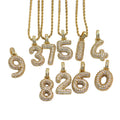 NZ1511 18k Gold Plated Stainless Steel Rope Chain Iced Out Cz Micro Pave Arabic Number Digits Charm Women Chain Ladies Necklace