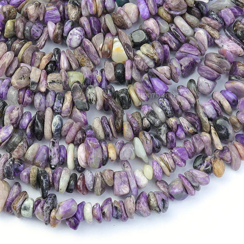 Natural Purple Charoite Stone Chip Irregular Loose Gemstone Beads for DIY Jewelry Making 5~8mm 80CM 32INCH