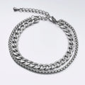 Stainless Steel Silver Plated Trendy Beach Cuban Chain Anklets & Ankle Bracelets for Women and Men DG Jewelry