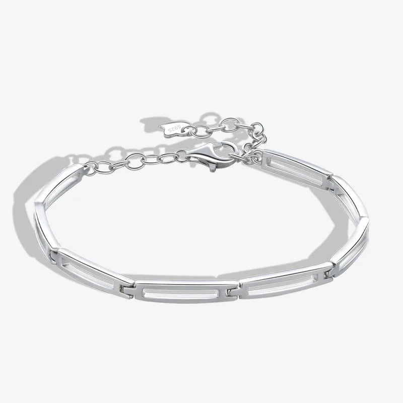925 Sterling Silver Charm Bracelet for Women Classic Rhodium Plated Party Gift
