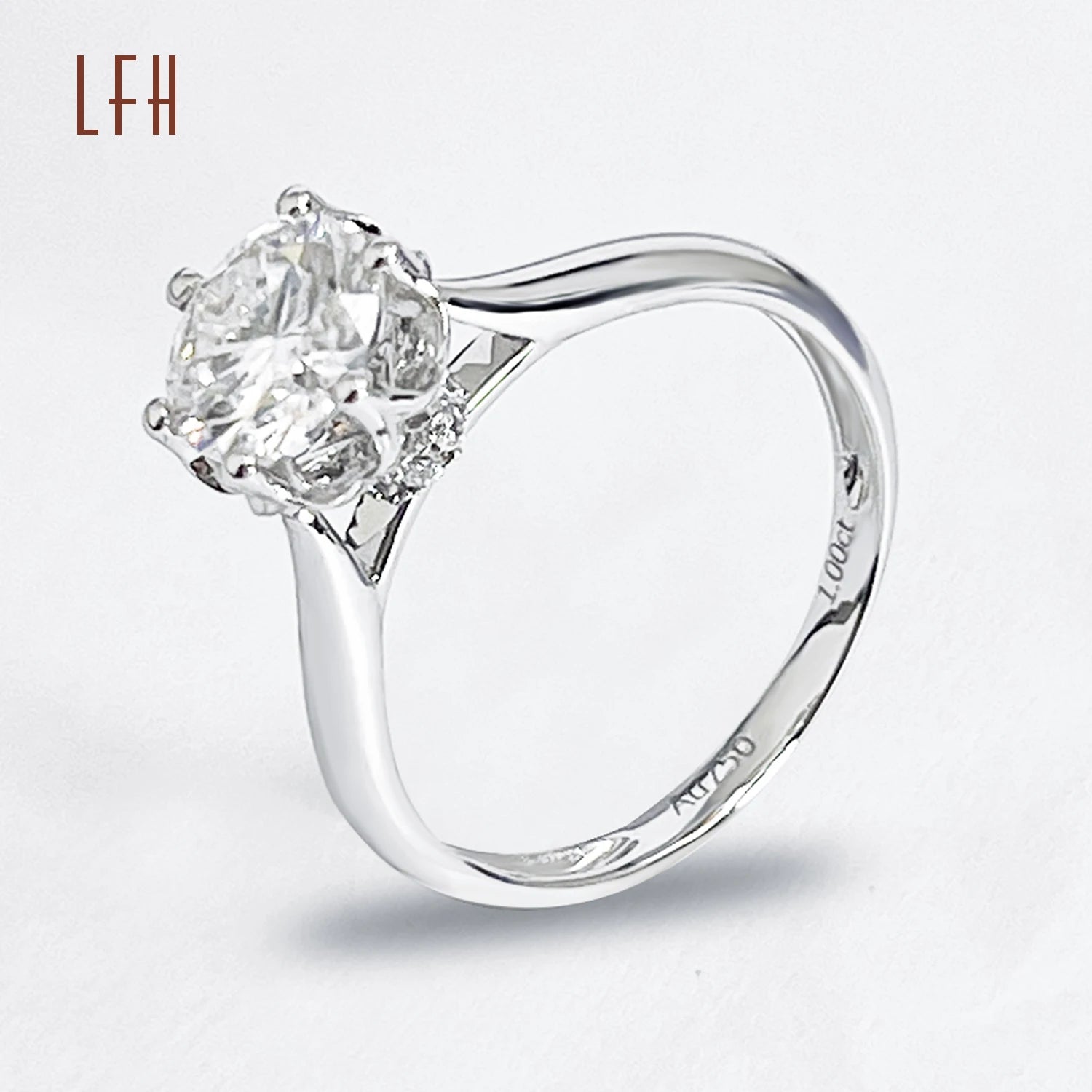 LFH Wedding Jewelry Vvs D Color Moissanite Diamond Engagement Ring 18k Gold Eternity Rings Necklaces CLASSIC Fashion 1pcs