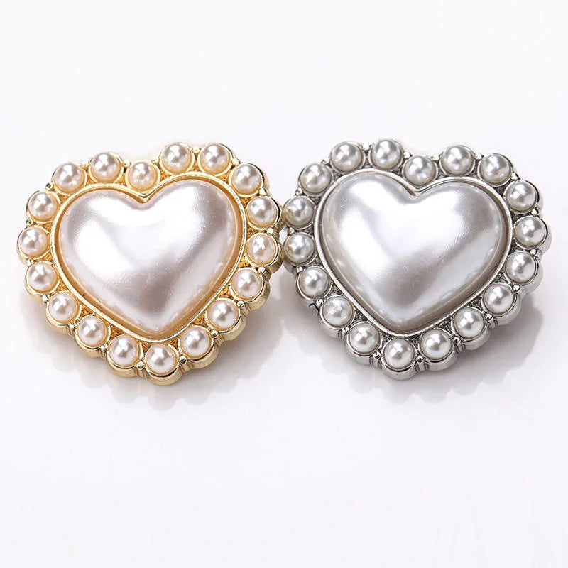 Wholesale Pearl Button With Shank Heart Shank Button Sew on Button DIY Accessories Embellishment LSRB1233