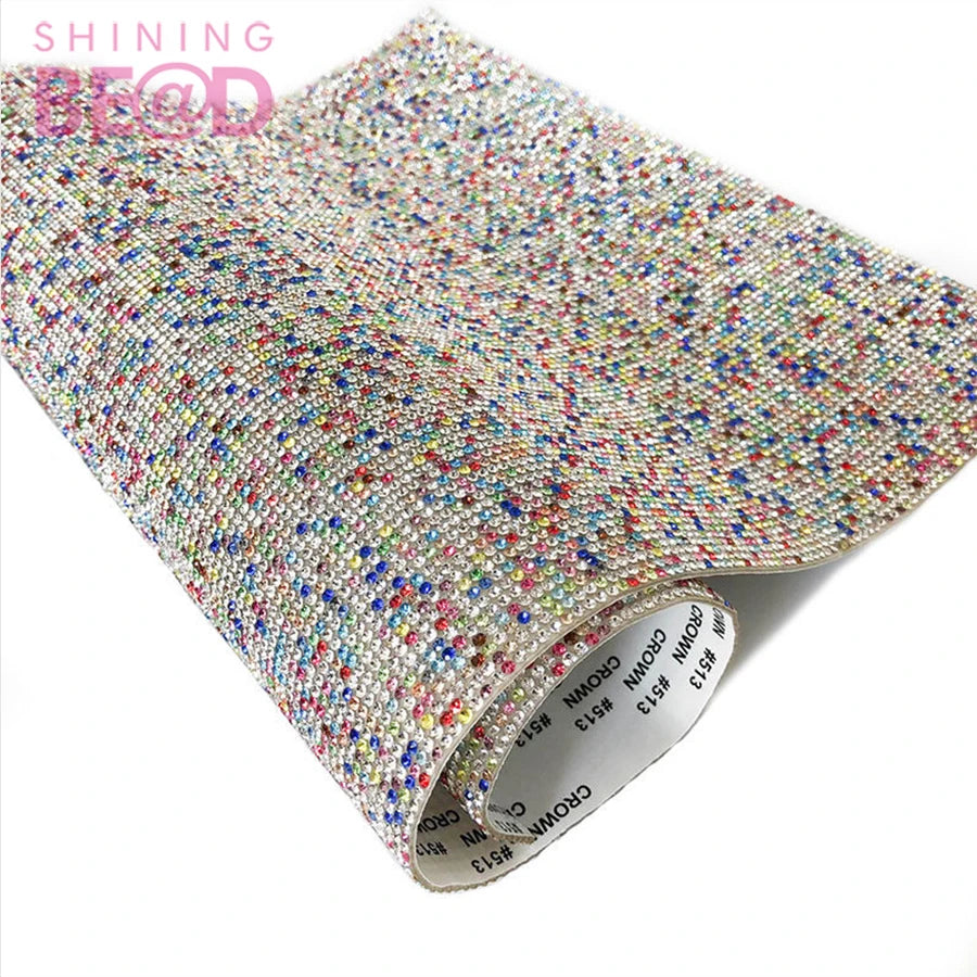 Hot Selling 24*40cm Self-Adhesive Sheet Rhinestone Flat Crystal Stone Mix Color for Bottle/Cup Crafts Accessories