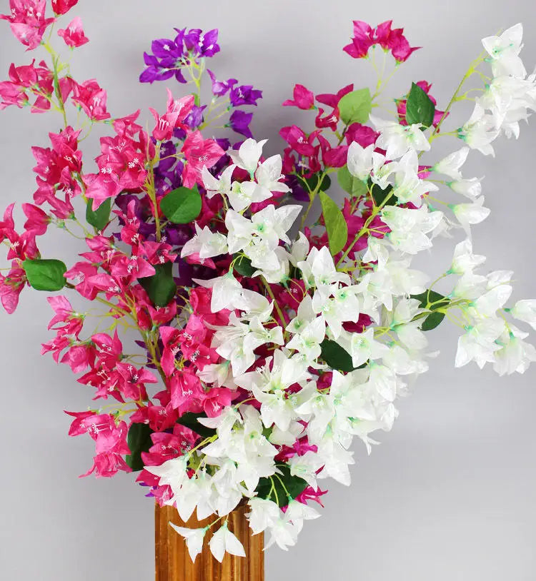 AF0410 Wholesale Wedding Home Decoration Silk Bougainvillea Single Stem Artificial Spray Bougainvillea Flower