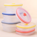 Travel Bpa Free Silicon Collapsable Bowl Dog Food Storage Container Set Silicone Folding Kids Lunch Box Set Bento Box