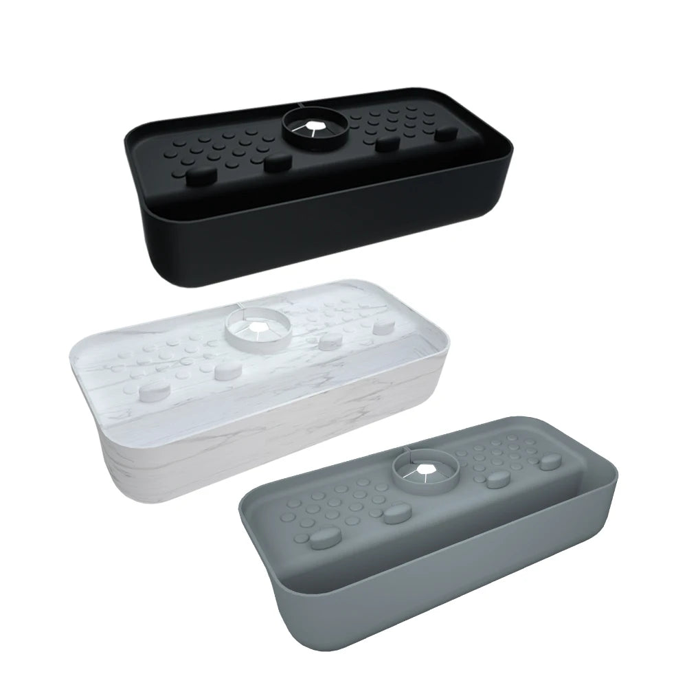 Kitchen Sink Silicone Drip Catcher Soap Dispenser Quick Dry Tray Pad With Suction Cup Faucet Handle Splash Guard Drain Mat