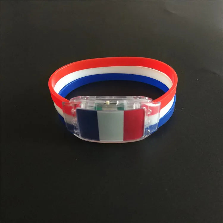 Hot Selling New Design National Flag LED Wristband Party Decorations Bracelet with DMX Control for Sports Events