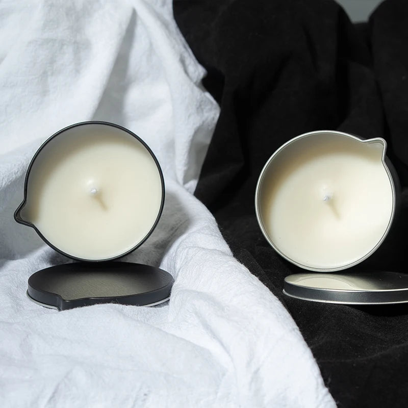 Wholesale 1.5oz 6oz Massage Candle  Two Size Tin Scented Massage Candle  With Spout and Lid