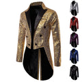 Shiny Sequin Glitter Embellished Tuxedo Blazer Men Nightclub DJ Party Wedding Tailcoat Suits Men's Stage Singer Costume