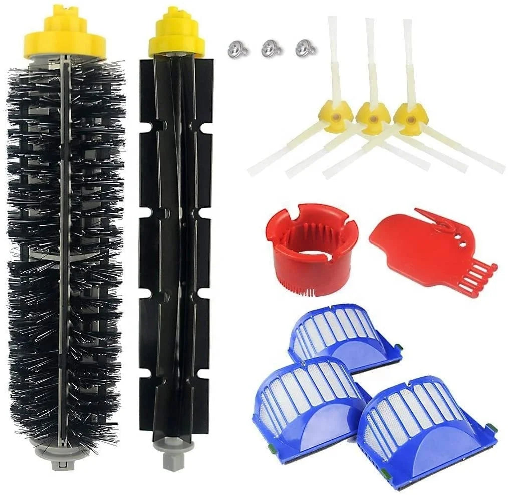 Hpea Filter  Bristle Brush Side Brush & Main Brush Fit for IRo Bots Room Bas 600 610 620 650 Vacuum Cleaner Parts