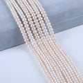 AAAA Quality 6-7mm Natural White Genuine Real  Freshwater Perfect Button Shape  Pearls Strands for Jewelry Making