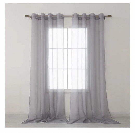 Wholesale Lightweight Grey Voile Sheer Tulle Curtains for Home Living Room Windows
