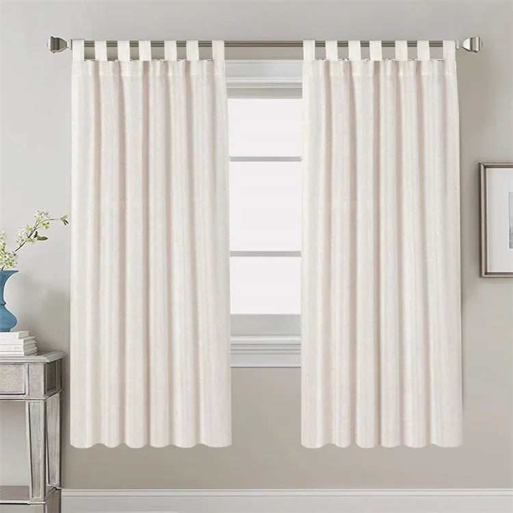 Bindi Home Tab Top Breathable and Airy Drapes High Woven 100% Linen Insulated All-Season Elegant Customizable  Curtains