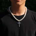Trending Jewelry 18K Gold Plated Women Chain Necklace 8MM 10MM Zircon Silver Choker Cross Pearl Beaded Necklace