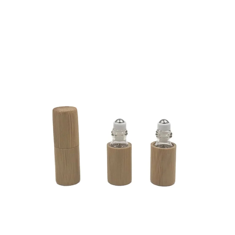 Hot Sale Roll on Bottle Bamboo Eco Friendly With Steel Roller Cap Bamboo Cream Bottle